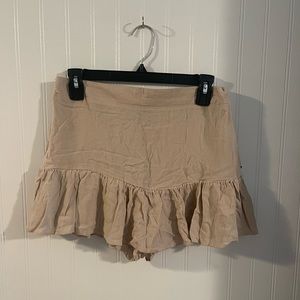 Forever 21 tan skort with ruffles